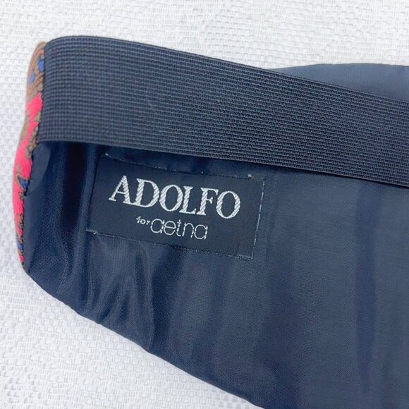 Men's Vintage Cummerbund Adolfo For Aetna Red Paisley Pattern - Picture 4 of 6